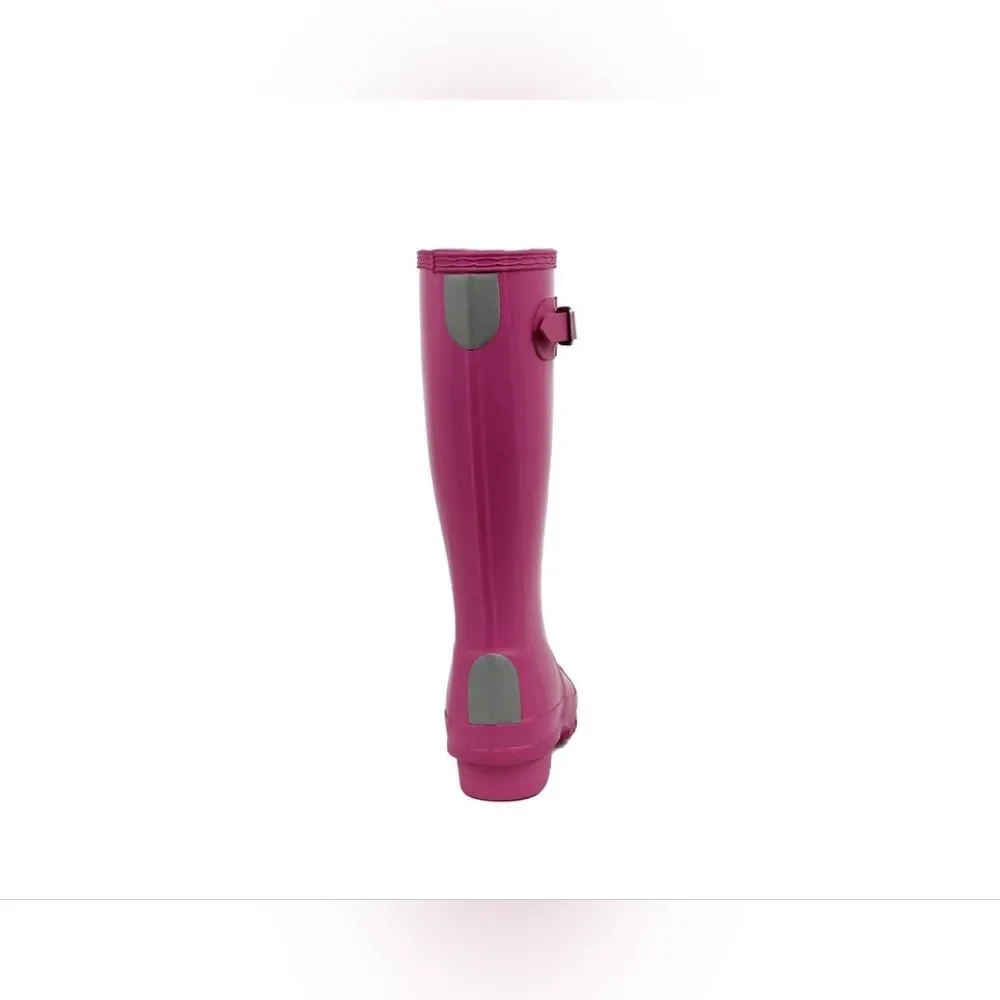 Hunter Tall Shiny Pink Rain Rubber Shiny Vibrant Pink Waterproof Boots Women 5